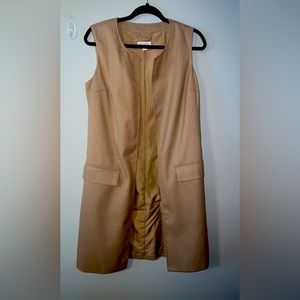 Tan long dressy vest size 6